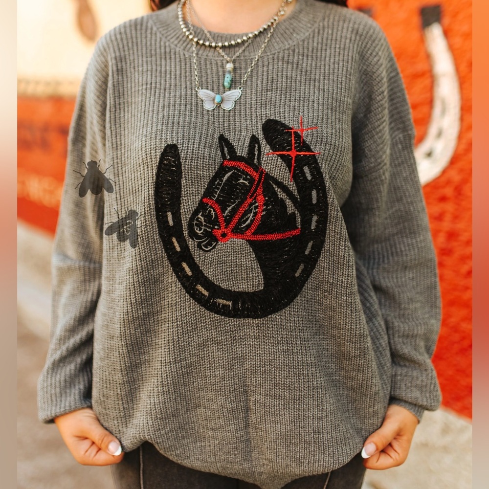 Vintage Luck Sweater - Grey